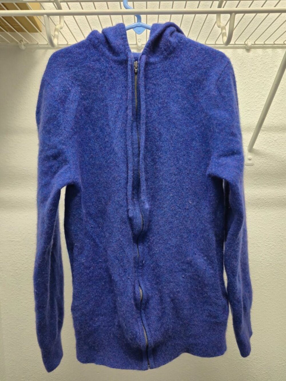 Eric Bompard 100% Pure New Wool Hoodie – Blue – Size S